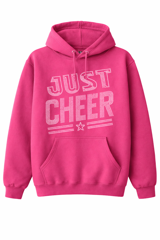 Just Cheer Rhinestone Hoodie – Sparkle Cheerleading Sweatshirt