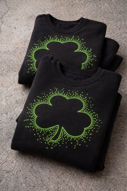 Rhinestone Shamrock Crewneck Sweatshirt